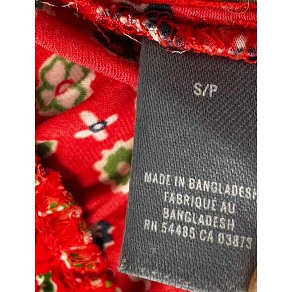 Aerie Small Red Green Mulitcolor Patterned Pants 100% Polyester with Pockets - Picture 3 of 11